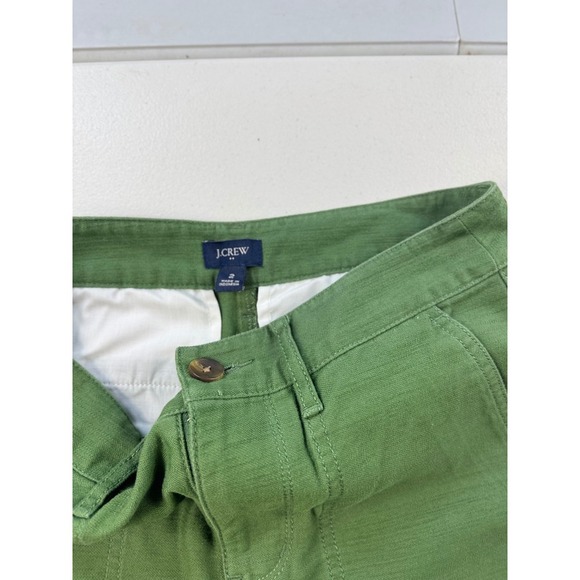 J.Crew Re-Imagined Green Wide Leg Crop Pants Womens Size 2 Cotton - Picture 7 of 10